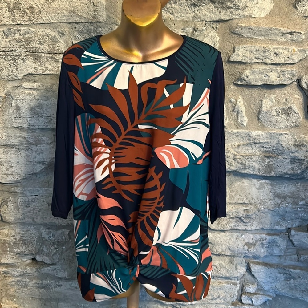 Tropical Mixed media top